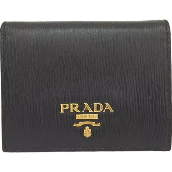 254205AR (E2) Prada Wallet Black Leather - Picture 1 of 9